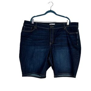 Lane Bryant women’s dark wash denim jean shorts SZ 26